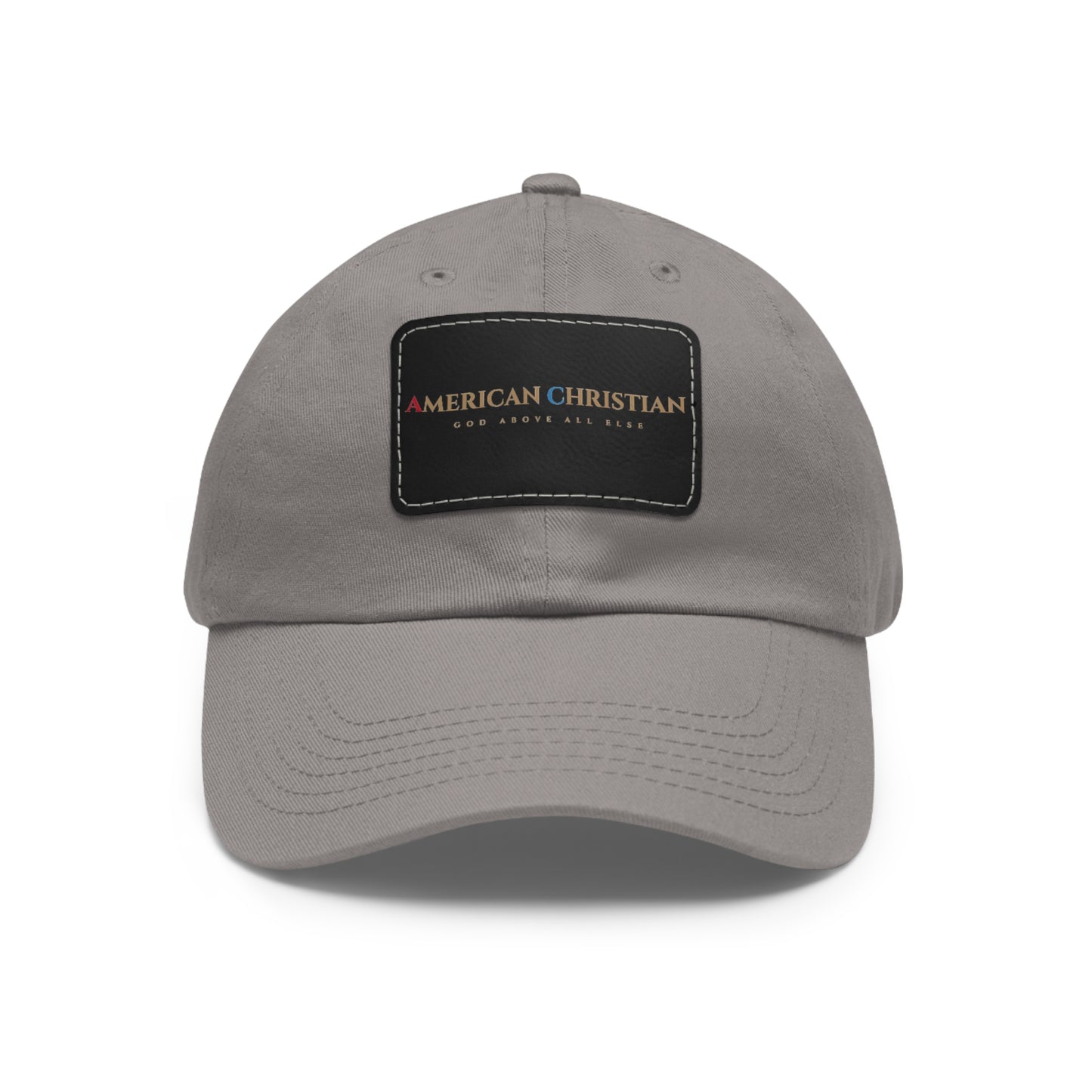 American Christian - Dad Hat with Leather Patch (Rectangle)